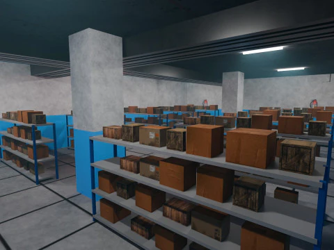 Basement Area - Low Poly - Game Ready - PBR 3D Model