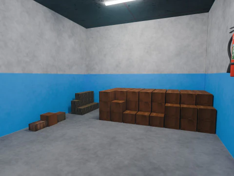 Basement Area - Low Poly - Game Ready - PBR 3D Model