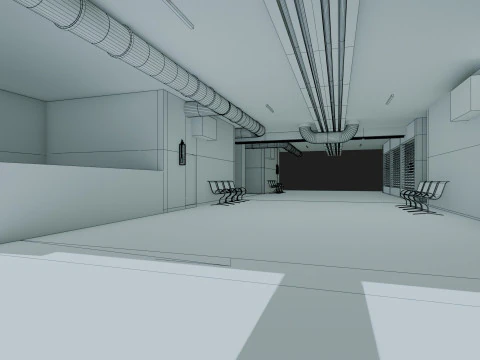 Basement Area - Low Poly - Game Ready - PBR 3D Model