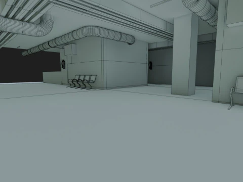 Basement Area - Low Poly - Game Ready - PBR 3D Model