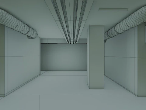 Basement Area - Low Poly - Game Ready - PBR 3D Model