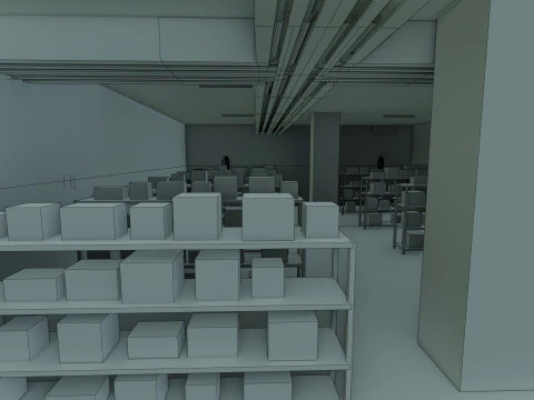 Basement Area - Low Poly - Game Ready - PBR 3D Model