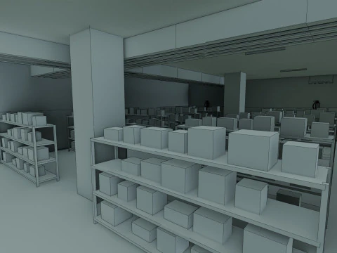 Basement Area - Low Poly - Game Ready - PBR 3D Model