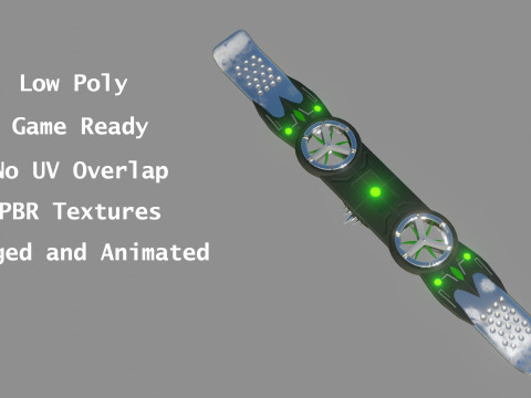 Goblin Hover Board - Low Poly - Game Ready - PBR Modello 3D