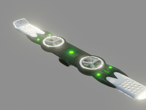 Goblin Hover Board - Low Poly - Game Ready - PBR Modello 3D