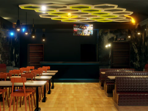 Restaurant Interior - Game Ready - PBR 3D Model