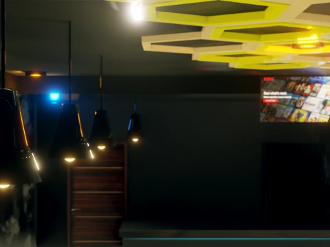 Restaurant Interior - Game Ready - PBR 3D Model