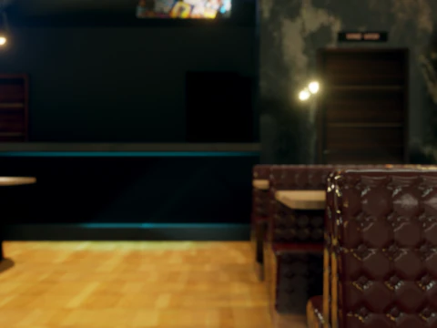 Restaurant Interior - Game Ready - PBR 3D Model