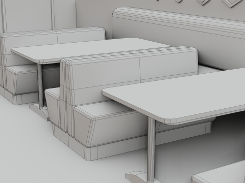 Restaurant Interior - Game Ready - PBR Modèle 3D