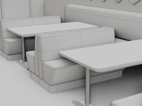 Restaurant Interior - Game Ready - PBR 3D Model