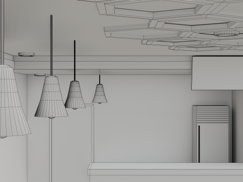 Restaurant Interior - Game Ready - PBR Modèle 3D
