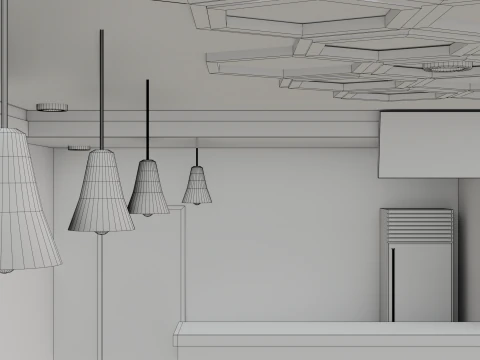 Restaurant Interior - Game Ready - PBR 3D Model