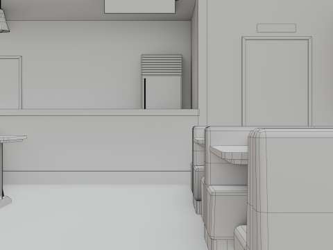 Restaurant Interior - Game Ready - PBR Modèle 3D