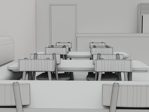 Restaurant Interior - Game Ready - PBR Modèle 3D