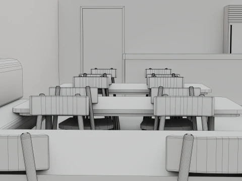 Restaurant Interior - Game Ready - PBR 3D Model