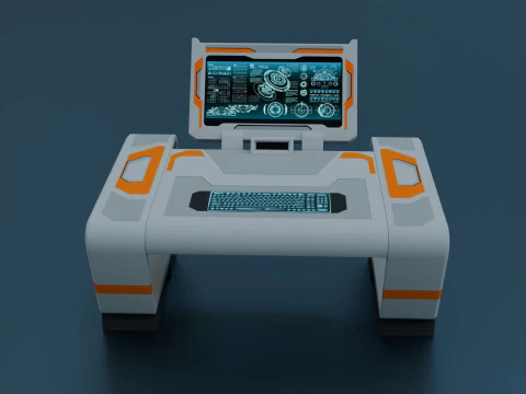 Sci-Fi Workspace - Low poly - PBR - Game ready 3D Model