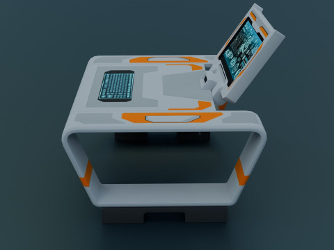 Sci-Fi Workspace - Low poly - PBR - Game ready 3D-Modell