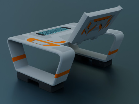 Sci-Fi Workspace - Low poly - PBR - Game ready 3D-Modell