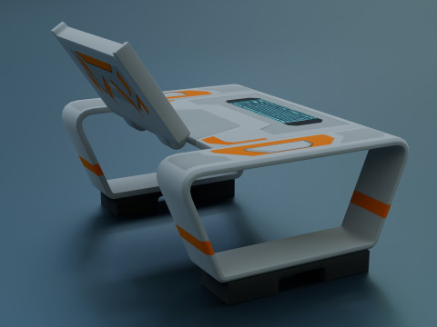 Sci-Fi Workspace - Low poly - PBR - Game ready 3D-Modell