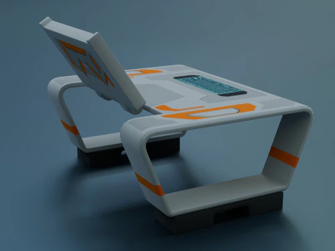 Sci-Fi Workspace - Low poly - PBR - Game ready 3D Model