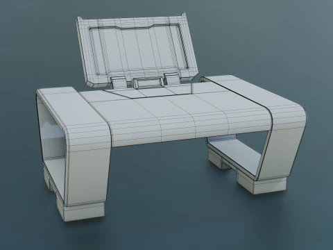 Sci-Fi Workspace - Low poly - PBR - Game ready 3D Model