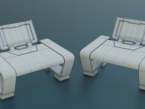 Sci-Fi Workspace - Low poly - PBR - Game ready 3D-Modell