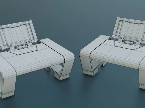 Sci-Fi Workspace - Low poly - PBR - Game ready 3D Model