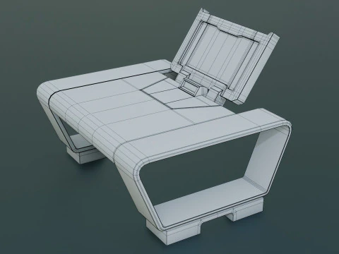 Sci-Fi Workspace - Low poly - PBR - Game ready 3D Model