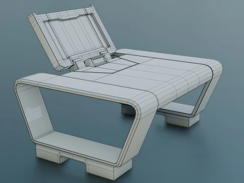 Sci-Fi Workspace - Low poly - PBR - Game ready 3D Model