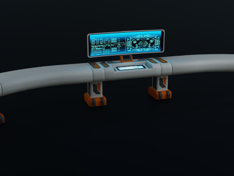 Sci fi Workspace - Low Poly - Game Ready - PBR Modèle 3D