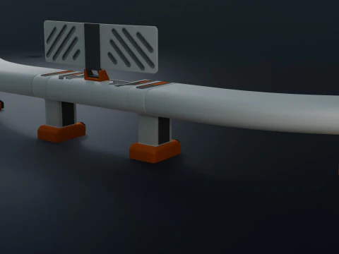 Sci fi Workspace - Low Poly - Game Ready - PBR 3D Model