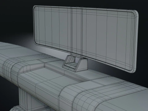 Sci fi Workspace - Low Poly - Game Ready - PBR 3D Model