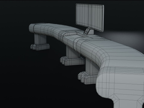 Sci fi Workspace - Low Poly - Game Ready - PBR Modèle 3D