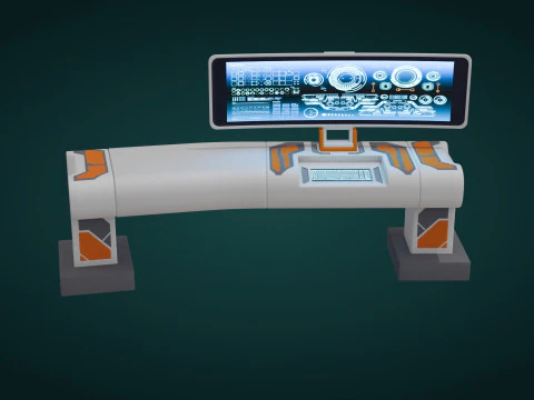 Sci-Fi Workspace - Low Poly - Game Ready - PBR 3D Model