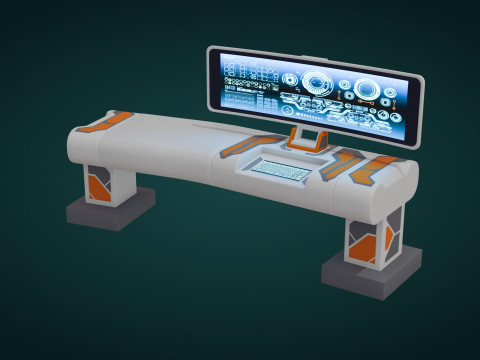 Sci-Fi Workspace - Low Poly - Game Ready - PBR 3Dモデル