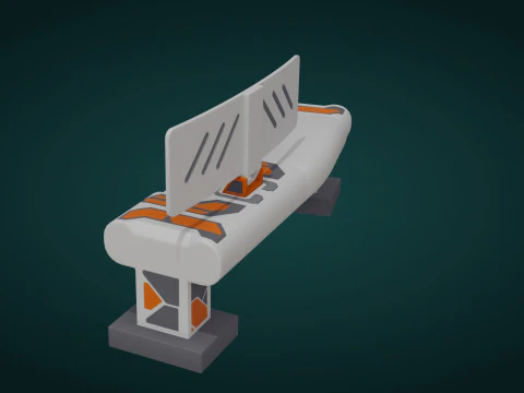 Sci-Fi Workspace - Low Poly - Game Ready - PBR 3D Model