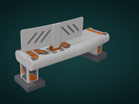 Sci-Fi Workspace - Low Poly - Game Ready - PBR 3Dモデル