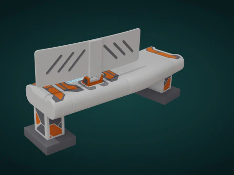 Sci-Fi Workspace - Low Poly - Game Ready - PBR 3D Model
