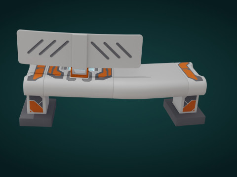 Sci-Fi Workspace - Low Poly - Game Ready - PBR 3Dモデル