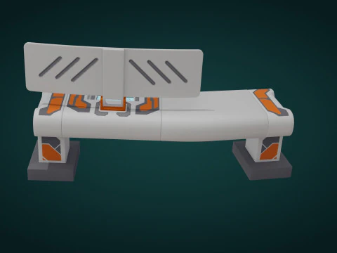 Sci-Fi Workspace - Low Poly - Game Ready - PBR 3D Model