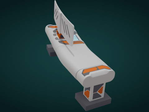 Sci-Fi Workspace - Low Poly - Game Ready - PBR 3Dモデル