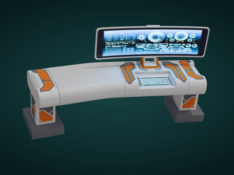Sci-Fi Workspace - Low Poly - Game Ready - PBR 3Dモデル