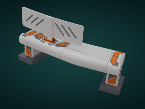 Sci-Fi Workspace - Low Poly - Game Ready - PBR 3Dモデル