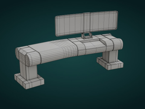 Sci-Fi Workspace - Low Poly - Game Ready - PBR 3Dモデル