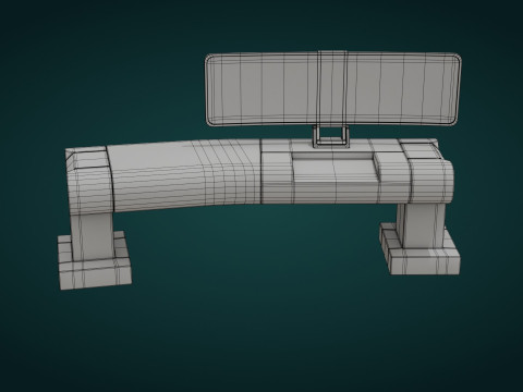 Sci-Fi Workspace - Low Poly - Game Ready - PBR 3Dモデル