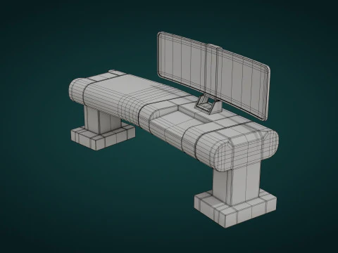 Sci-Fi Workspace - Low Poly - Game Ready - PBR 3D Model