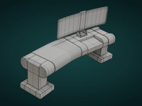 Sci-Fi Workspace - Low Poly - Game Ready - PBR 3D Model