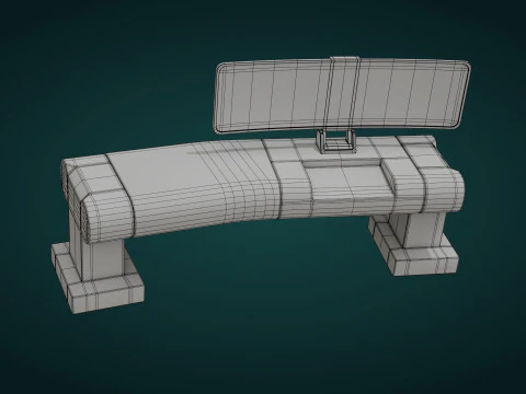 Sci-Fi Workspace - Low Poly - Game Ready - PBR 3D Model