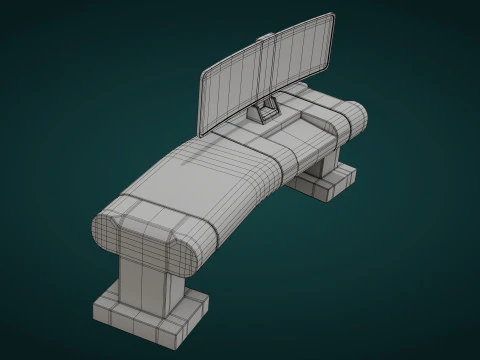 Sci-Fi Workspace - Low Poly - Game Ready - PBR 3D Model