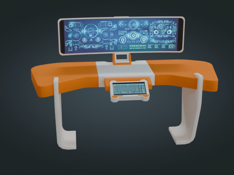 Sci fi Workspace - Low Poly - Game Ready - PBR Modèle 3D